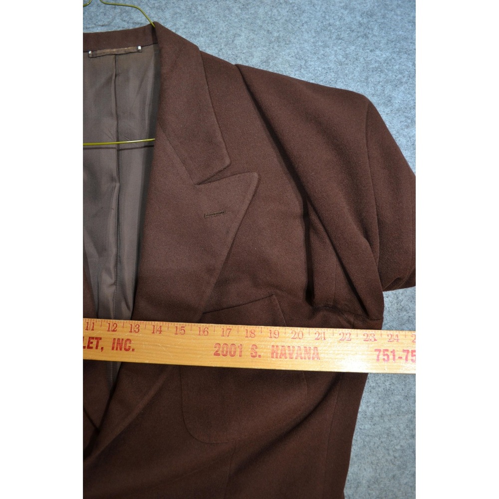 Luciano Barbera Sport Coat Men 42L Brown Cashmere Wool Patch Blazer Jacket Italy - Picture 13 of 16